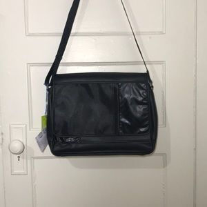 NWT Black Leather VERSACE Messenger Bag